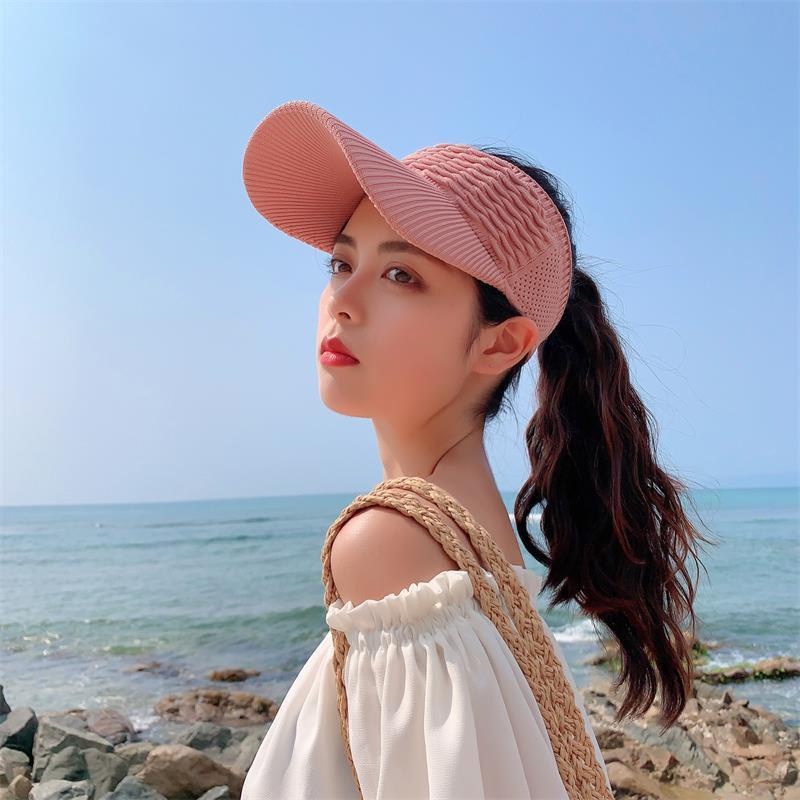 HZ Topi Senam Wanita Summer Zumba Topi Knit Visor Sport Baseball Rajut Katun Sepeda Pantai Sunshade