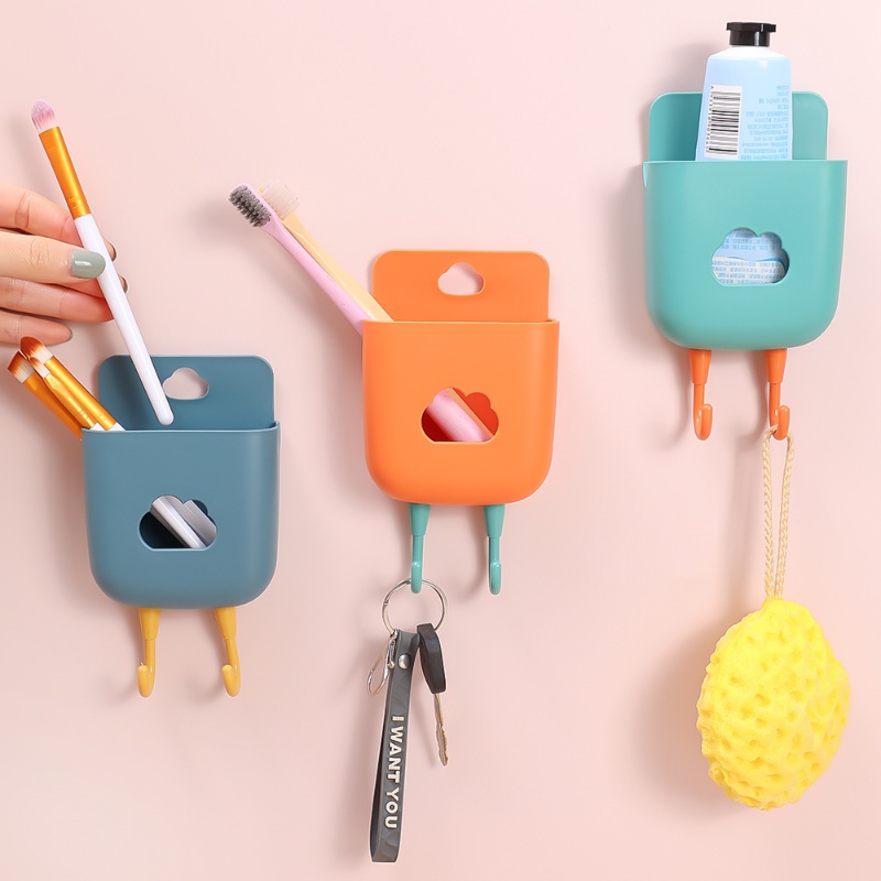 [Unggulan] Remote Controls Phones Holder Multi--scene Punch-free Tempat Penyimpanan Kotak Simpan Benda Hemat Ruang Kosmetik Alat Tulis Rak Organizer Permata