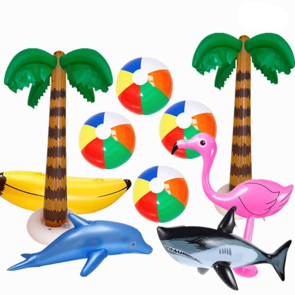 Needway Inflatable Tropical Palm Tree Perlengkapan Luar Ruangan Mainan Anak Backdrop Dekorasi Pesta Perlengkapan Perjamuan Balon Udara Monkey Balloon Party Supplies Kolam Renang Mainan