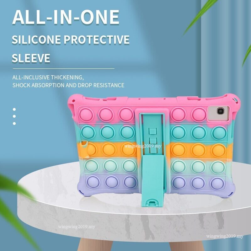 Soft Silicon Kids Safe Case Untuk Teclast T40 5G /T40 Plus Push Bubble Tablet Stand Shockproof Cover