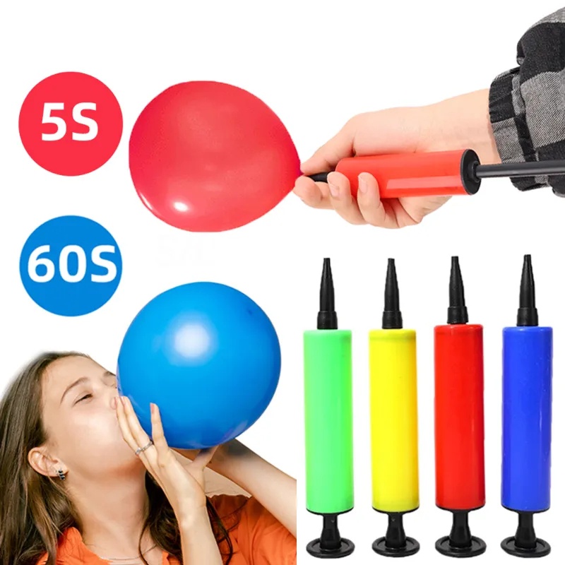 Pompa Bola Portable Mini Helium Balon Alat Tiup Multifungsi Basket Jarum Inflator Dekorasi Pesta Balon Dorong Pompa Angin