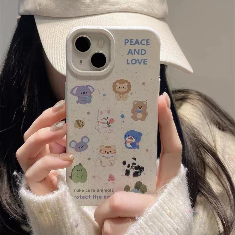IPHONE Casing Ponsel Iphone11 ins Bahan Ramah Lingkungan Perlindungan Kamera Cocok Untuk Iphone14 13 12 14Plus Pro MAX 7 8Plus X XR XS MAX SE 12mini 13mini Model Empat Sudut Shockproof