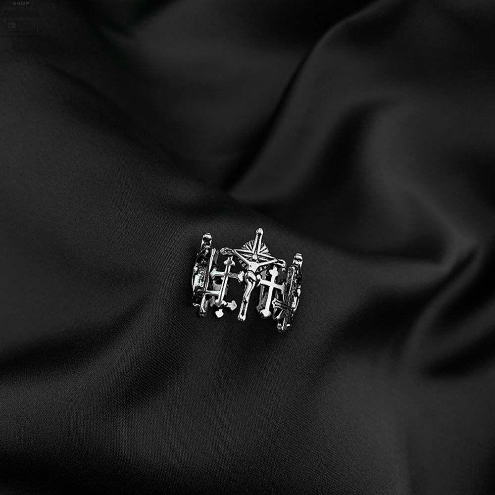 Agustina Wanita Cincin Geometris Hadiah Pesta Untuk Gadis Punk Cinta Dan Penebusan Salib Yesus Hip Hop Korea Jari Rings