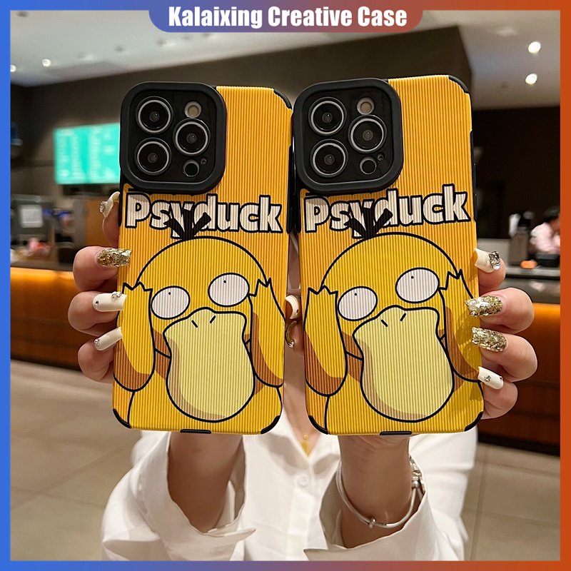 Casing Ponsel Bahan Kulit Garis Untuk IPhone 14Plus 14 Pro Max 13 Pro Max 12Pro 11xr Xs Max7 8 Plus Motif Pokemon Soft Back Cover