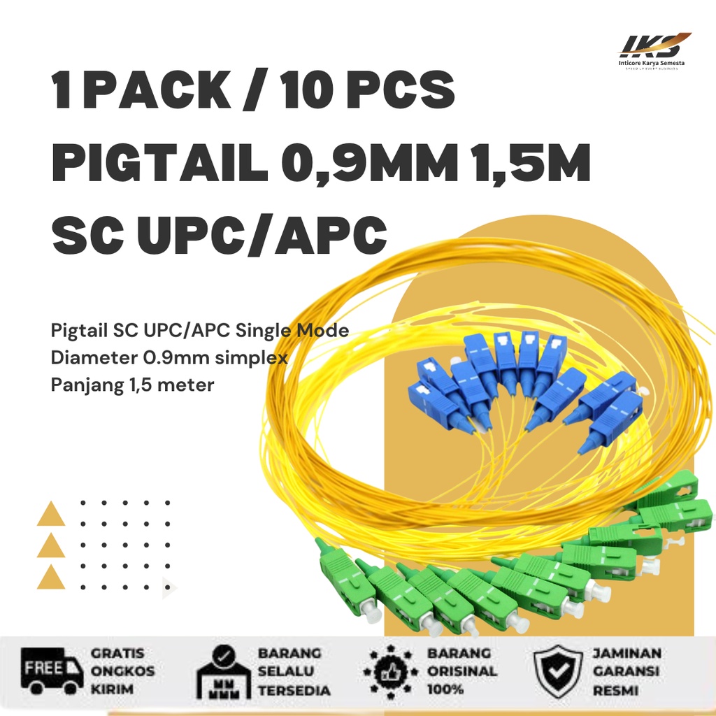 1pack / 10pcs Pigtail 0.9mm SC UPC /APC