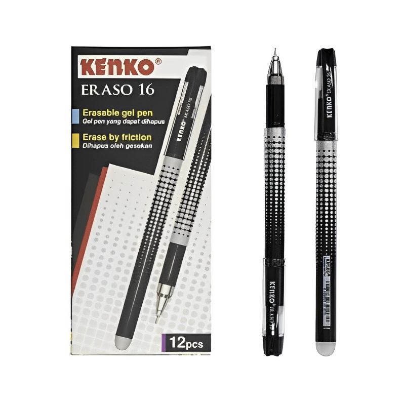 

[1PACK] Pulpen Hapus Kenko Eraso 16 (12Pcs) Tinta Hitam