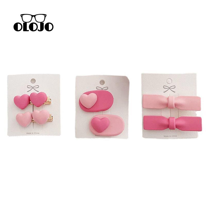 【COD】Heart Hair Clip Side Clip Gadis Busur Sisi Duckbill Klip Hiasan Kepala