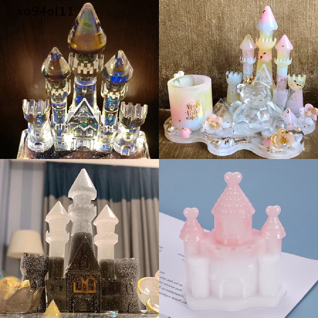 Xo Castle Cetakan Silikon Villa Rumah Natal UV Epoxy Resin Mold Untuk Kerajinan Tangan DIY OL