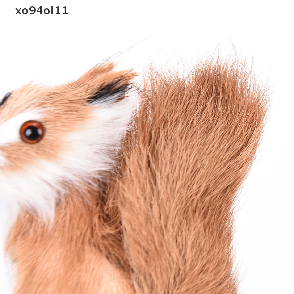 Xo Simulasi Bulu Tupai Plush Stuffed Doll Hewan Mainan Anak Hadiah Dekorasi Rumah OL