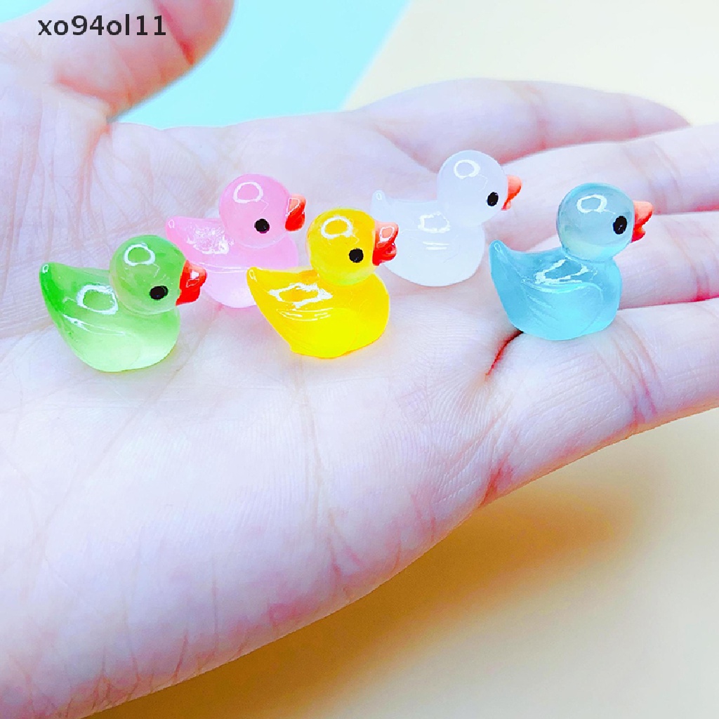 Xo 10 Pcs Bercahaya Mini Resin Bebek Dashboard Mobil Mainan Boneka Angka Dekorasi Taman Rumah Kartun Warna Mobil Ornamen Hadiah OL