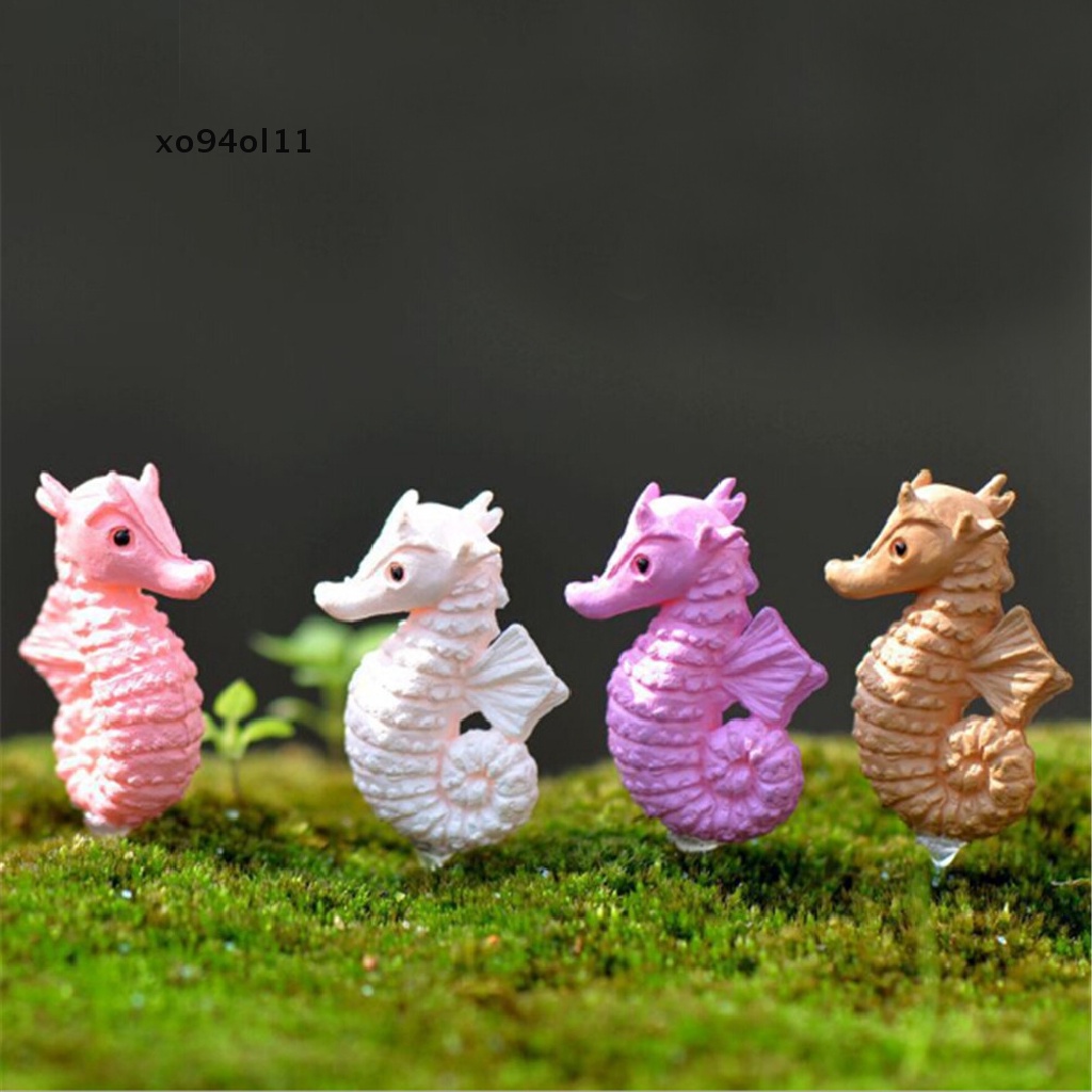 Xo 4 Pcs Baru Miniatur Rumah Boneka Peri Taman Lanskap Indah Kuda Laut Dekorasi OL