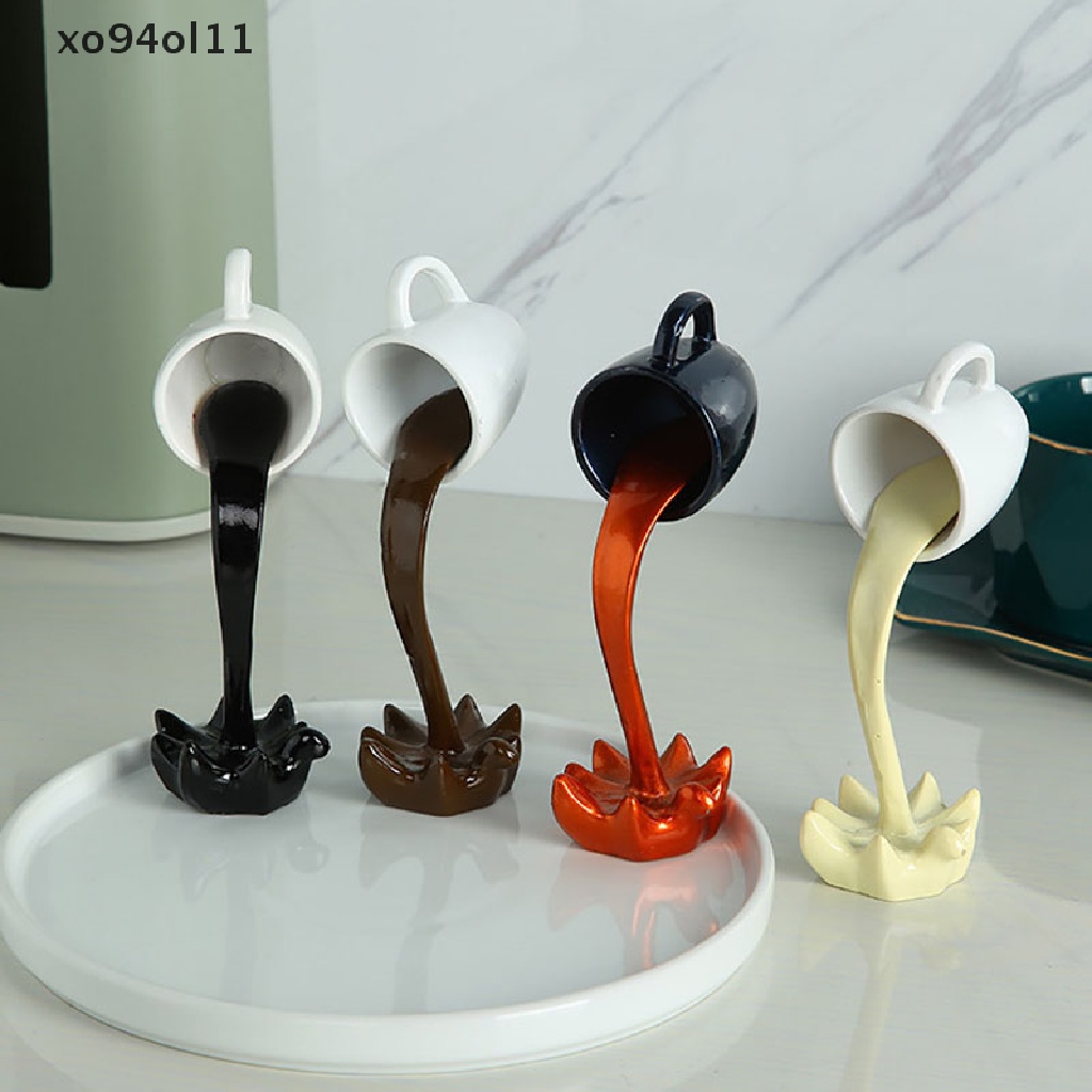 Xo Kreatif Floag Cangkir Patung Menuang Cairan Cangkir Kopi 3D Art Ornamen OL