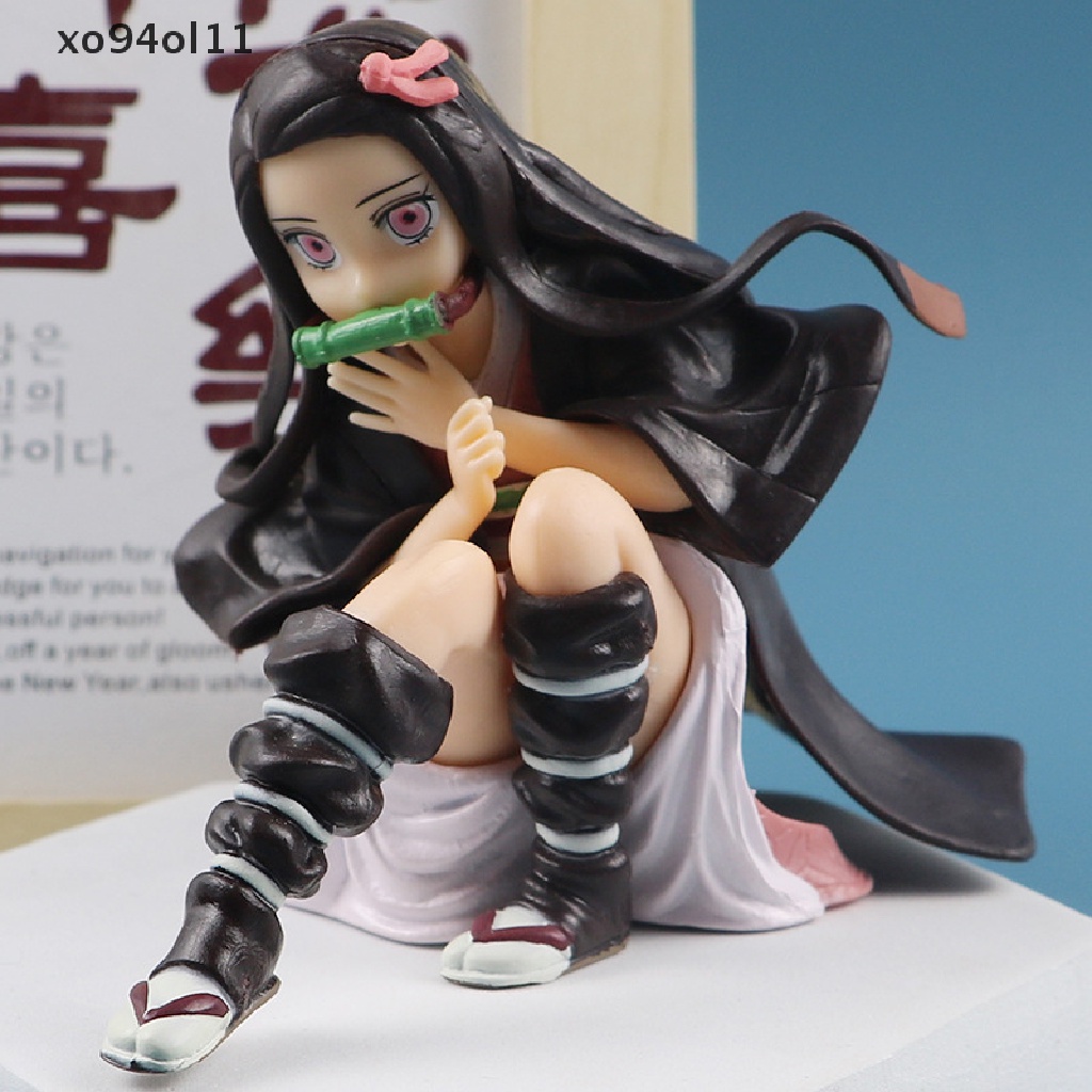 Xo Anime Demon Slayer Figure Nezuko Duduk Kneeling Pose Model Boneka PVC Model Mainan OL