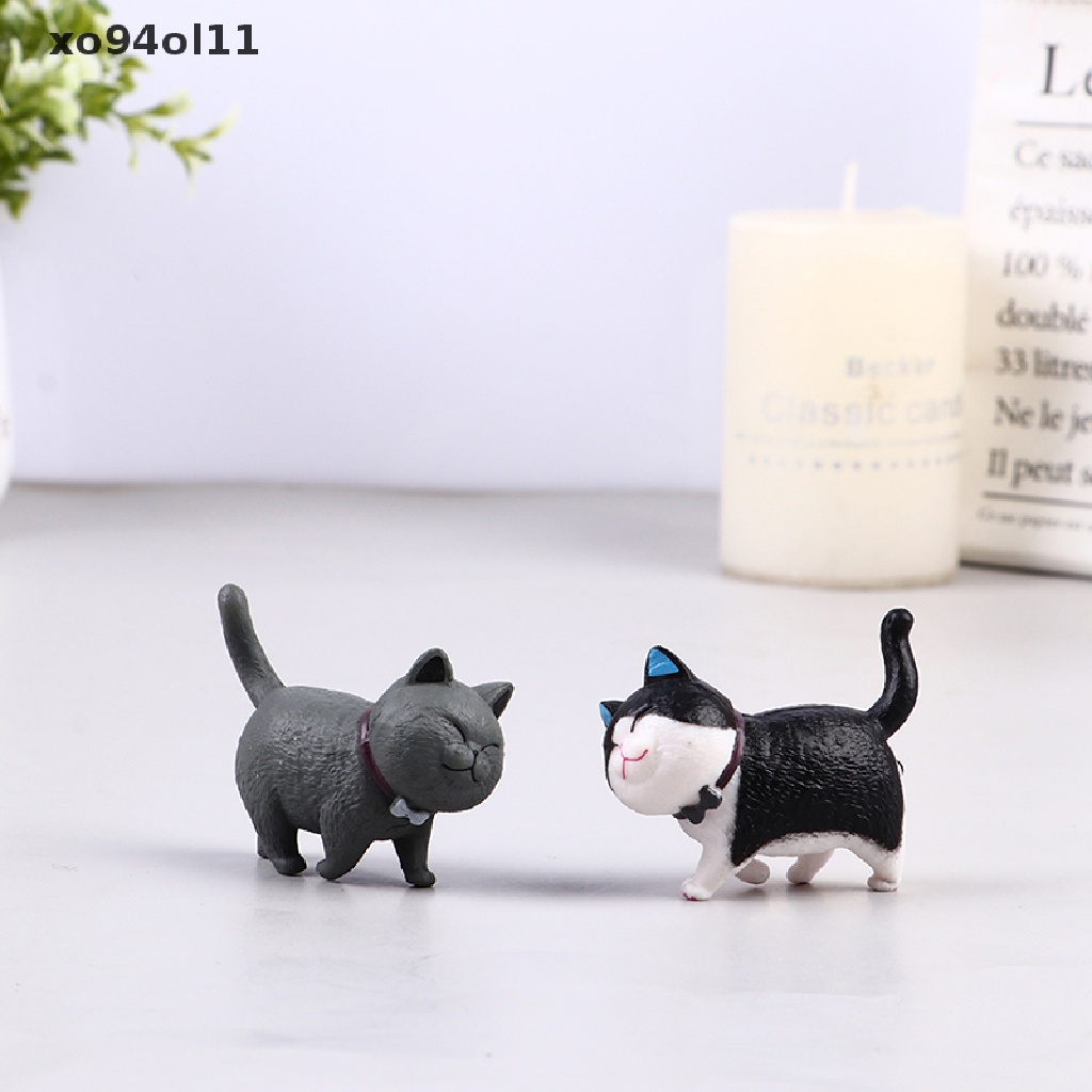 Xo 9pcs/set 5cm Mainan Figure Kucing Lucu Buatan Miniatur Patung Dekorasi Rumah OL