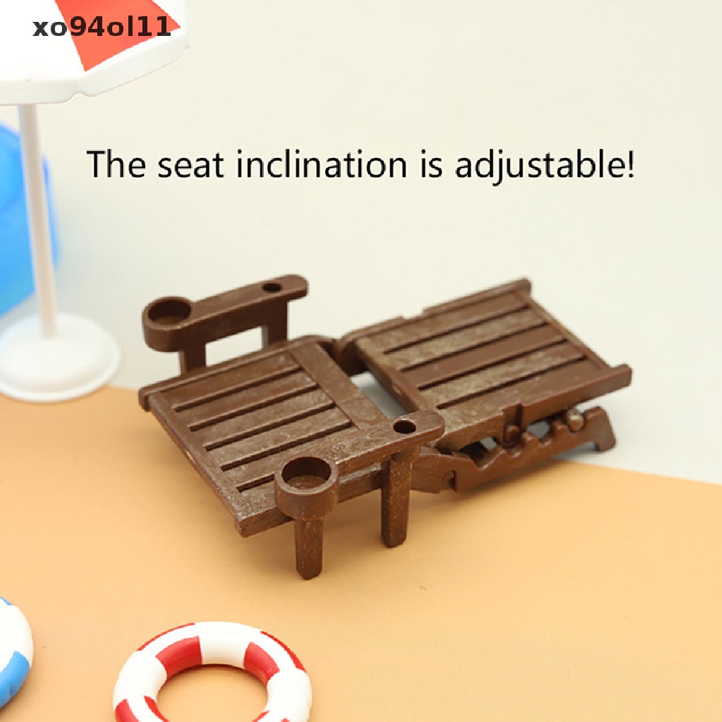 Xo Boneka Rumah Simulasi Lucu Mini Kolam Renang Lingkaran Pantai Kursi set OL