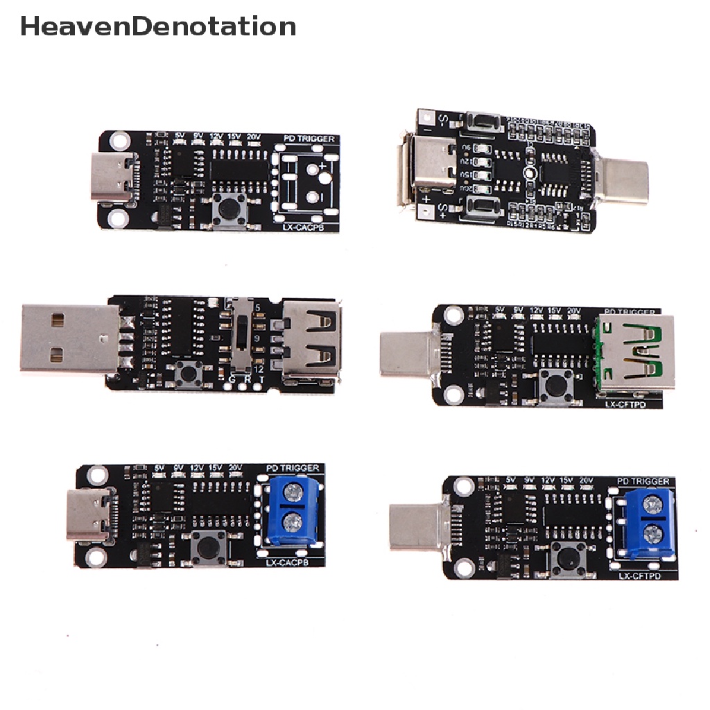 [HeavenDenotation] Usb Type-C PD Decoy Trigger Board 9V 12V 15V Output PD 2.0 3.0 Adaptor Trigger HDV