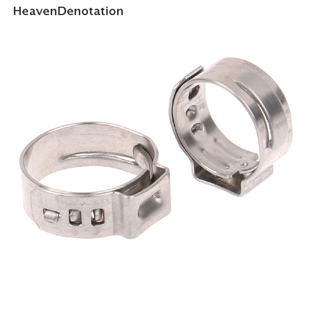 [HeavenDenotation] 10pcs Klem Selang Single Ear Stepless 304stainless Steel Hose Clamp Klem Penjepit Cincin Untuk Sealing Hose Quick Release Clamp HDV