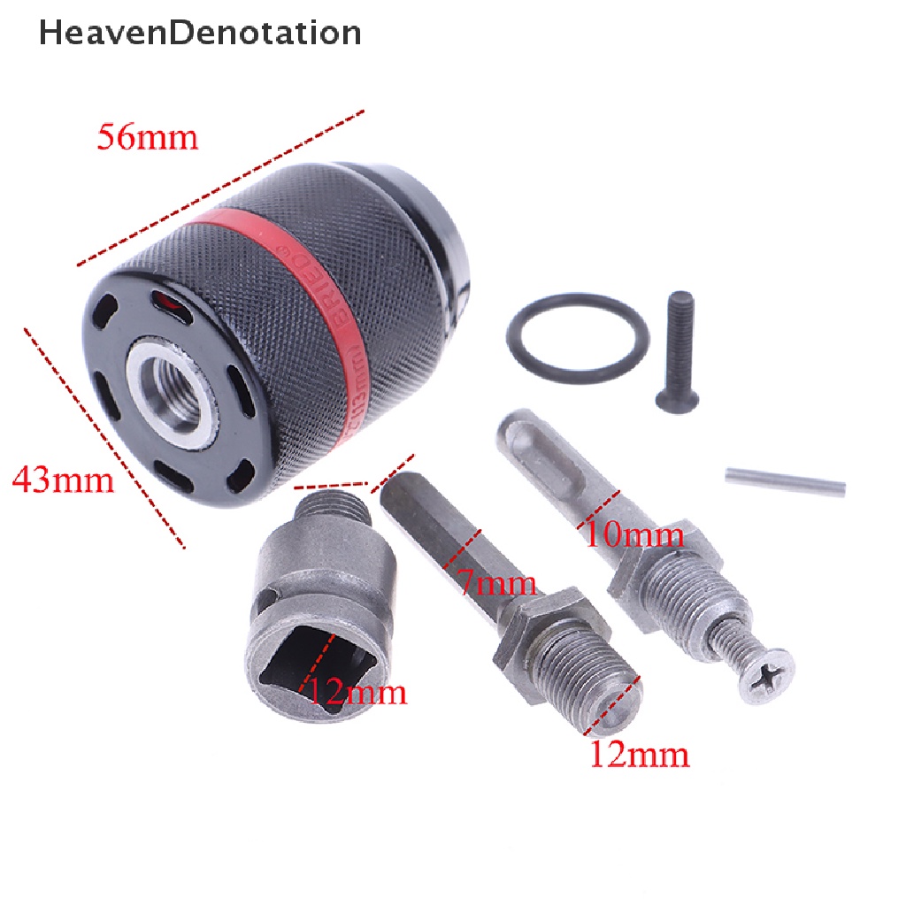 [HeavenDenotation] Metal Heavy1/2-20UNF 13mm Keyless Drill Chuck Female Adaptor Alat Hardware HDV