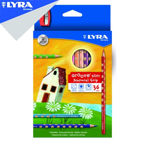 

LYRA Groove Slim Color Pencil Pensil Warna Segitiga 36 Warna Kemasan Box