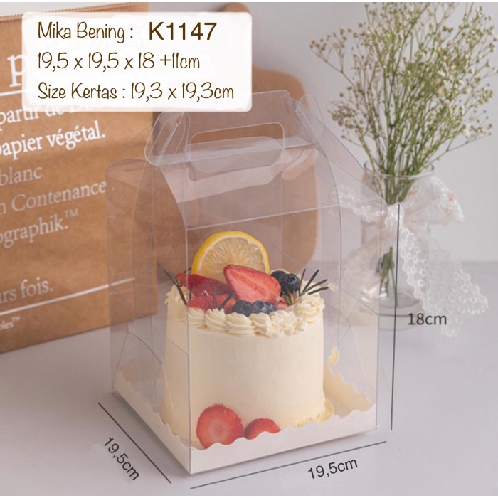 

(5pcs) Kotak Mika K1147 Packaging Transparent Bening Cake Box| K11