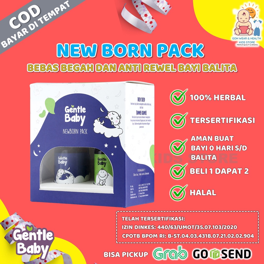Perlengkapan Minyak Balur Gentle Baby Twin Pack New Born 2 in 1 Obat Susah Tidur Anti Rewel Masalah 