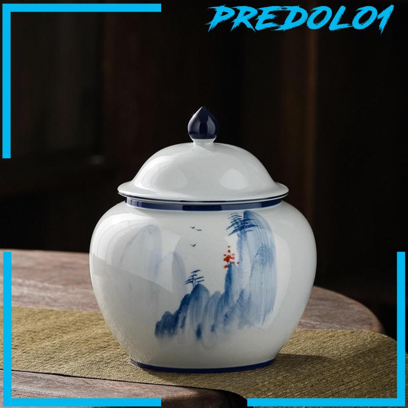 [Predolo1] Toples Porcelain Ginger Jar Candi 13.3x16cm Toples Penyimpanan Dengan Tutup Enamel Mengkilap