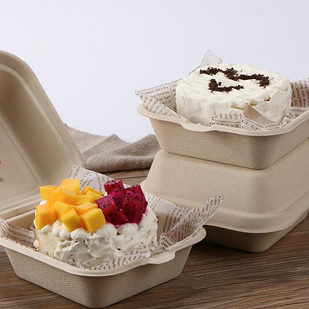 ღ 50 Buah Kotak Kue Bento Kertas Bantal Kue Hamburger Kertas Berminyak Kertas Penyerap Minyak Kue Tahan Minyak Tahan Air Aksesori Dapur Kertas