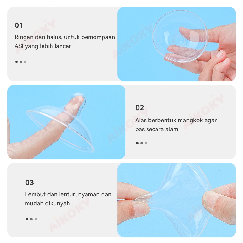 Aikoky Nipple Shield Silikon / Pelindung Puting Susu Ibu Menyusui BPA Free