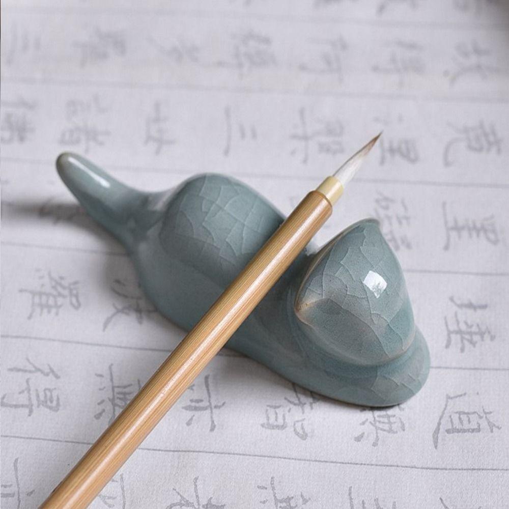 Lanfy Ceramic Pen Rest Chinese New Trendy Artis Perlengkapan Seni Penmanjaan Mahasiswa Kaligrafi Pen Holder