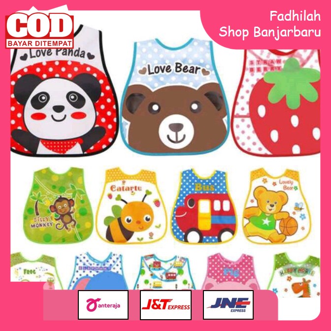 CELEMEK BAYI PLASTIK / SLABER PLASTIK WATERPROOF / CELEMEK ANTI AIR / BABY BIB | FADHILAH SHOP BJB