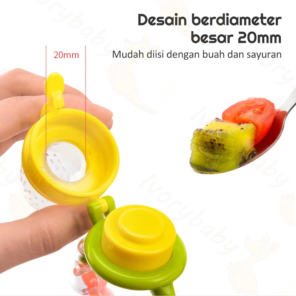 Ivorybaby Empeng dot buah anak bayi silicon Baby fruit feeder lucu Rattle teether kompeng pacifier gigitan bayi