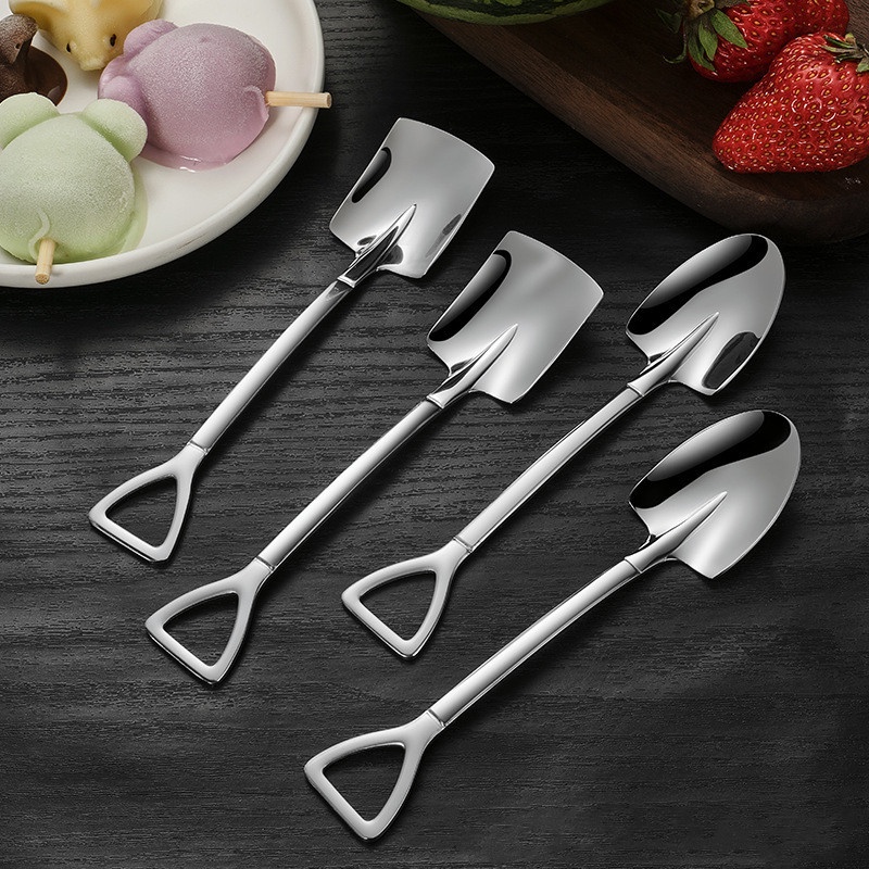 1 Pc Kreatif Sekop Berbentuk Sendok Buah Es Krim Dessert Scoop Special Watermelon Spoon Long Handle Stir Spoon Stainless Steel Sendok Teh Kopi Rumah Bar Peralatan Makan Sendok Garpu