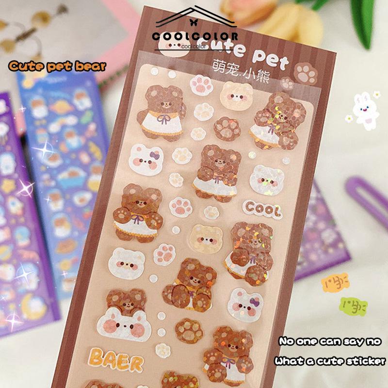 COD❤️Stiker Laser Kartun Pola Kecil Tahan Air Untuk DIY Bahan Scrapbook- cl