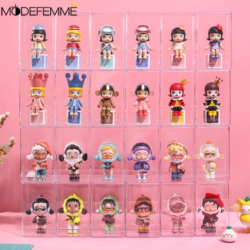 Kotak Pajangan Boneka Anime Transparan Tahan Debu Koleksi Menyimpan Toples Hemat Tempat Kerajinan Tangan Storage Bin Stackable Figure Toys Show Case