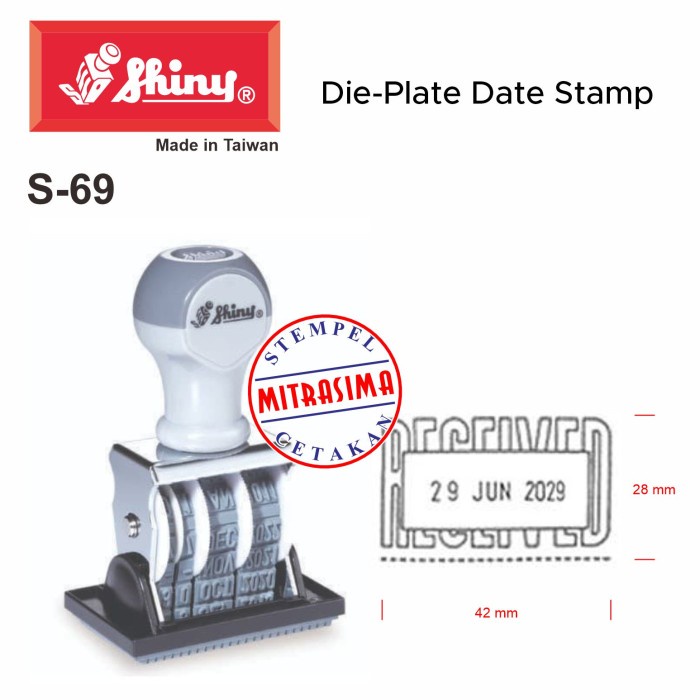 

Stempel Shiny S-69 ( RECEIVED Die Plate Dater S69 Tipe S 69 )