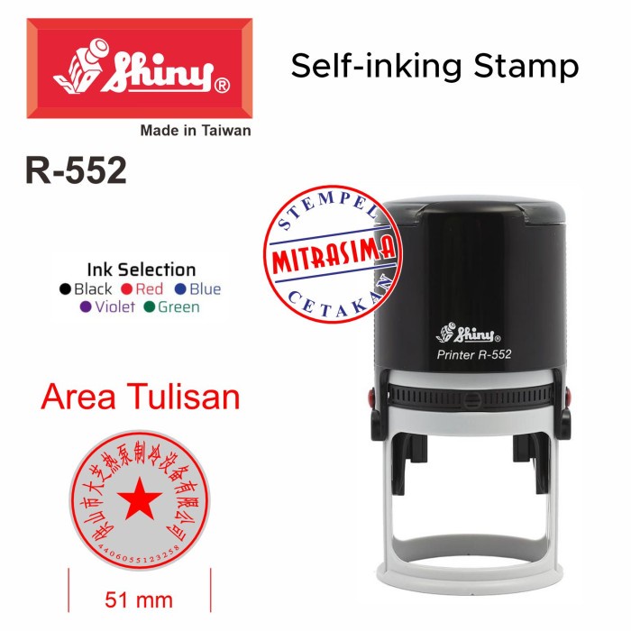 

Stempel Shiny R-552 ( Shiny bentuk bulat R552 Tipe R 552 )