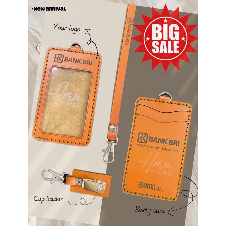 

ID CARD HOLDER KULIT NAME TAG KULIT CUSTOM NAMA LOGO PERUSAHAAN HMN