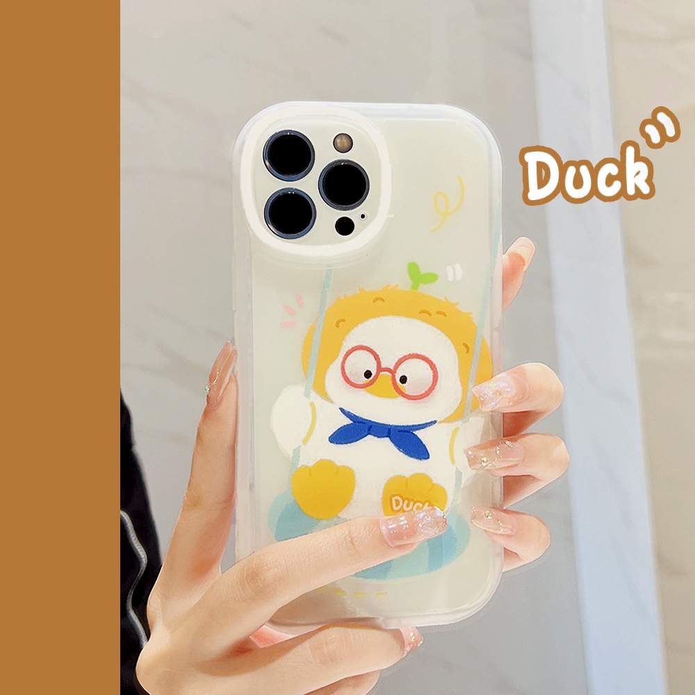 IPHONE Kartun Kacamata Lucu Bebek Bermain Di Ayunan Matte Semi Transparan Full Perlindungan Casing Ponsel Cover Untuk Iphone7 8 PLUS X XR XS 11 12 13 14 MINI PRO MAX SE 2020