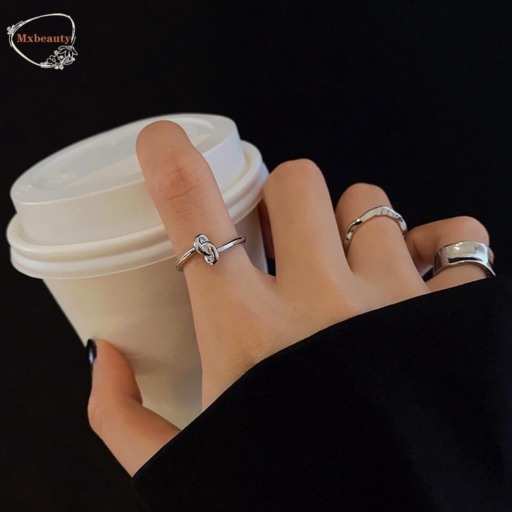 Mxbeauty Cincin Terbuka Mewah Dapat Disesuaikan Diikat Perhiasan rings Perempuan Paduan Net Merah Ekor ring