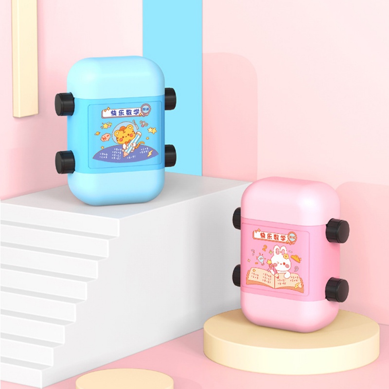 Stylish 2in1 Penjumlahan Dan Pengurangan Perkalian Dan Pembagian Mengajar Cap Lucu Kreatif Double-Head Roller Segel Mengajar Digital Dalam100Ajar Matematika Untuk Anak-Anak