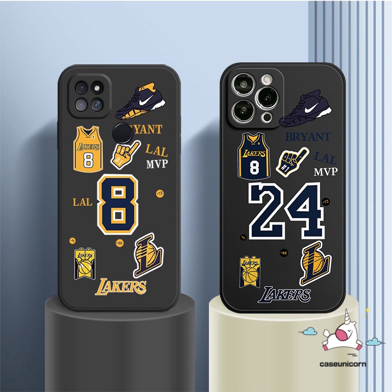 Infinix Smart 5 4 6 Plus Hot 10Lite 20s 9 11 8 11s 12i 20 10t 10s Hot 12 10 11 9 Play Note 11 12pro 12 G96 8 12 2023 Tepi Lurus Fashion N.B.A Lakers Kobe Soft Tpu Back Sarung