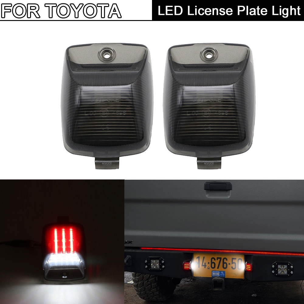 2pcs Kecerahan Tinggi Putih+Merah Lampu Plat Nomor LED Lampu Plat Untuk Toyota Tacoma 2005-2015 Tundra 2000-2013