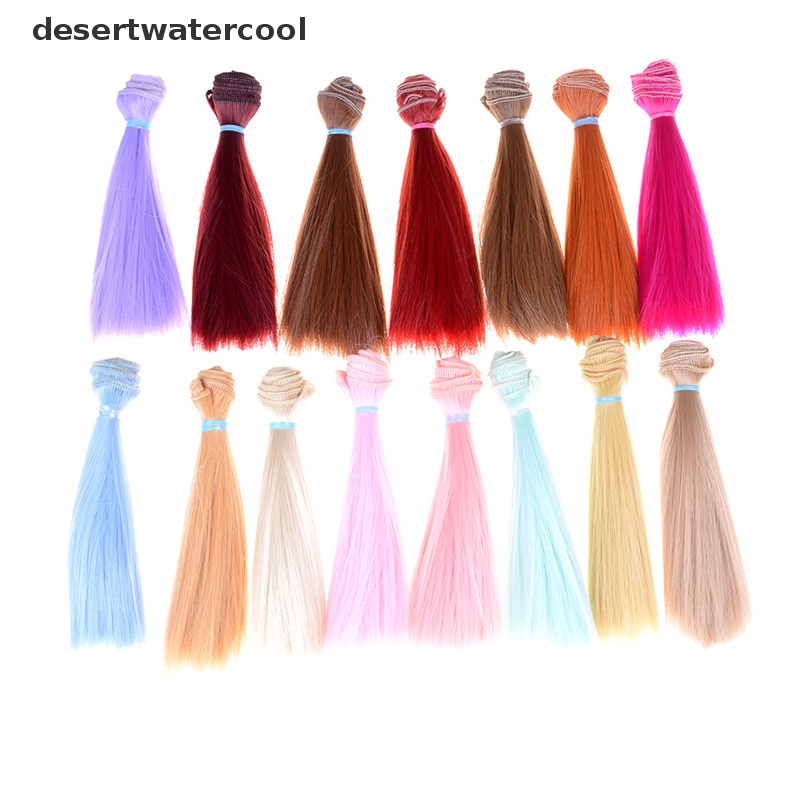 Deid 1pcs Panjang 15cm natrual Warna Tebal1 /3,1 /4 1/6 bjd Wig Rambut Boneka 1pcs Panjang 15cm natrual Warna Tebal1 /3X1 /4 1/6 bjd Wig Rambut Boneka Untuk Anak Kids Tinggi 15cm-