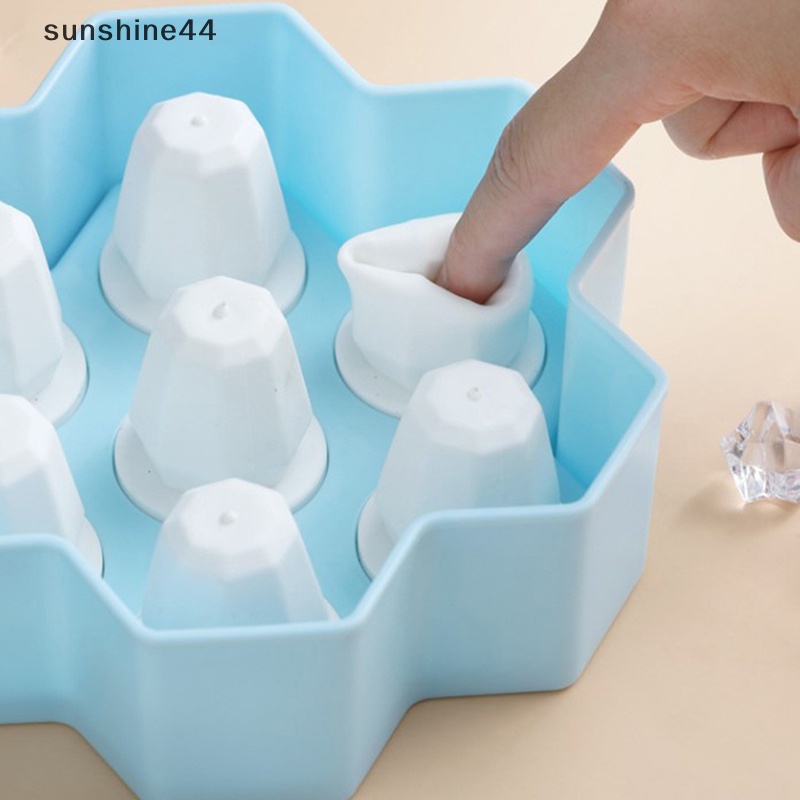 Sunshine 7rongga Honeycomb Cetakan Es Krim Silikon Ice Cream Ball Maker Dengan Handle ID