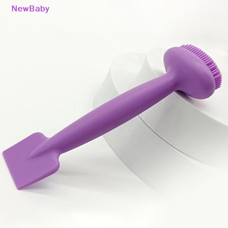 Newbaby 1pc Sikat Pembersih Wajah Kepala Ganda Silikon Pembersih Wajah Brush Wash Soft ID