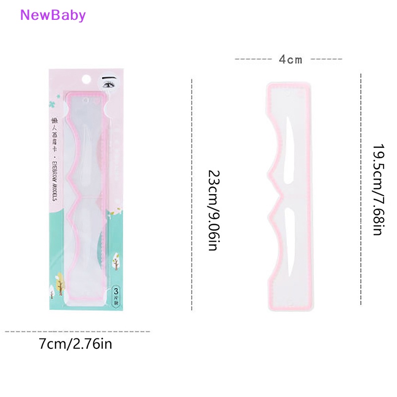 Newbaby 3Pcs Portabel Satu Langkah Stempel Alis Shaping Kit Pendamping Alis Makeup Tools ID