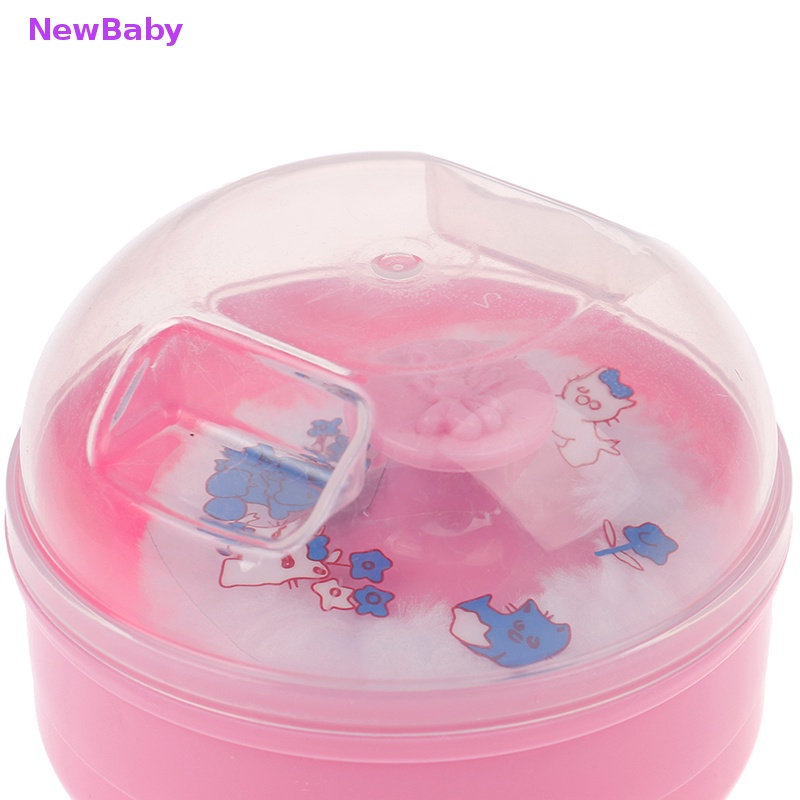 Newbaby 1Pcs Bayi Lembut Wajah Tubuh Kosmetik Bedak Puff Talcum Sponge Box Case Wadah ID