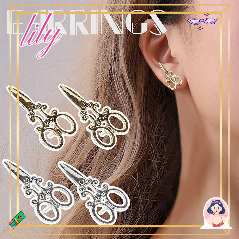 Lily Anting Gunting Kecil Hot Wanita Pria Perhiasan Hadiah Ear Stud