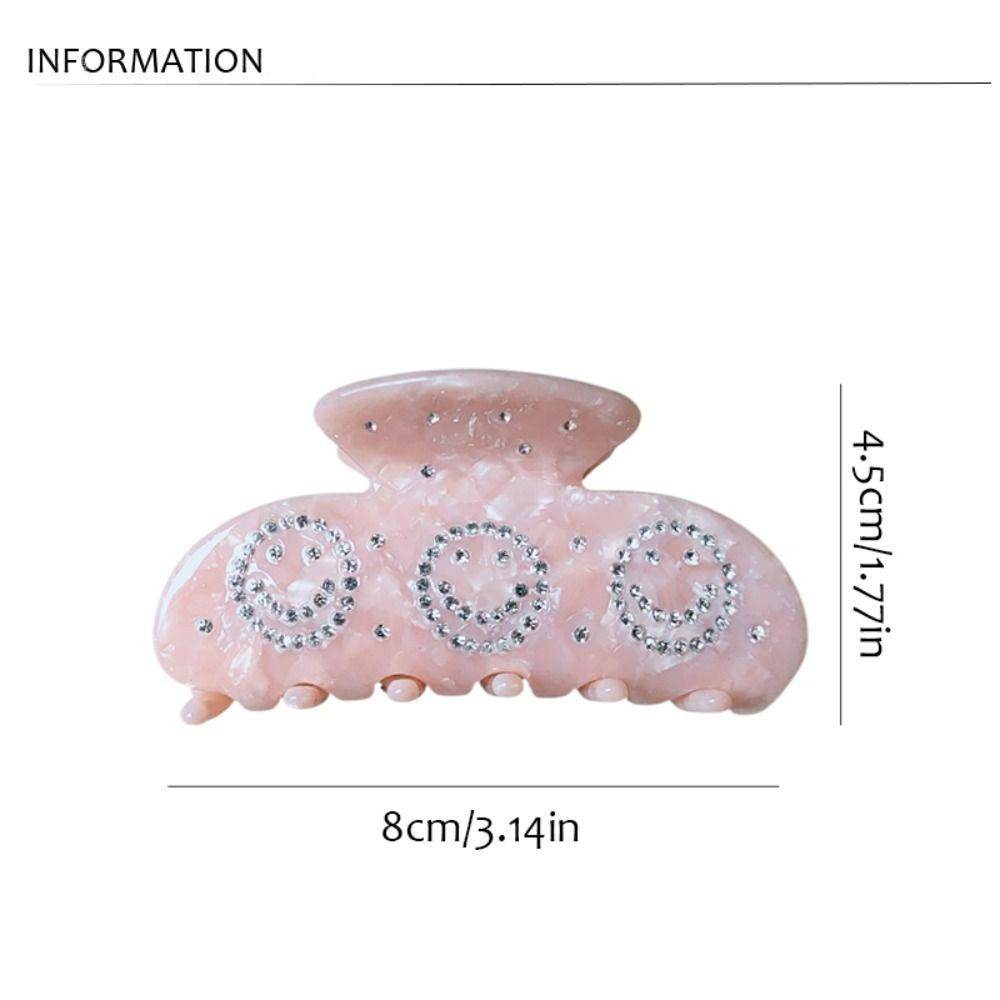 Mxbeauty Korean Style Hair Claw Hadiah Putih Fashion Elegan Jepit Musim Panas Mengkilap Vintage Berlian Imitasi Jepit Rambut