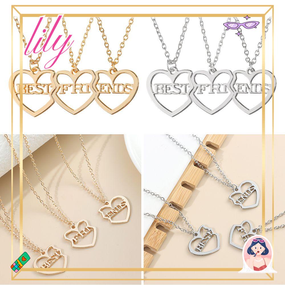 Lily 3pcs/set Liontin Berbentuk Hati Madu Sahabat Liontin Memorial Perhiasan Jewelry Hadiah Hari Valentine